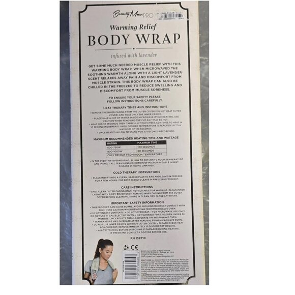 Beauty Pro Body Wrap Lavender Infused Warming Relief NEW - Picture 4 of 4